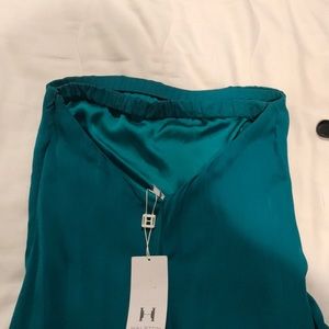 Never Worn. Green Strapless with open back